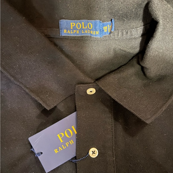 Men’s Iconic Polo by Ralph Lauren Classic Mesh Polo Shirt Black/Red - Big & Tall - Picture 4 of 8